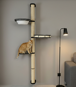 Modern Wall-Mounted Cat Scratching Post with Hammock & Beds | Space-Saving Cat Tree